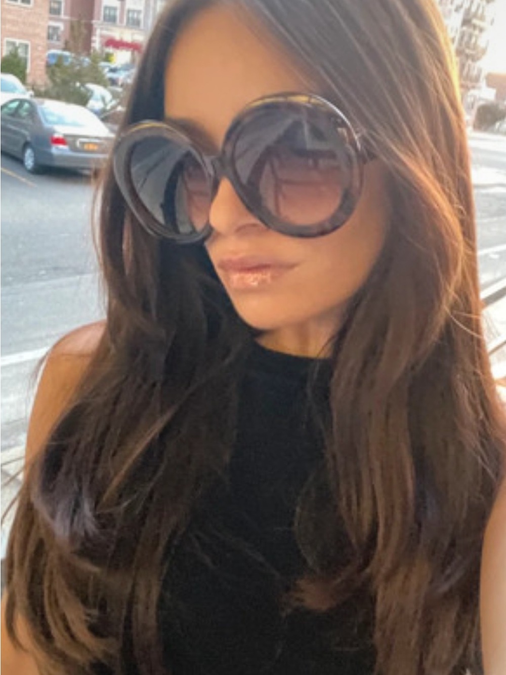 Women’s Oversized Round Sunglasses in Tortoiseshell - Brown Gradient Lenses